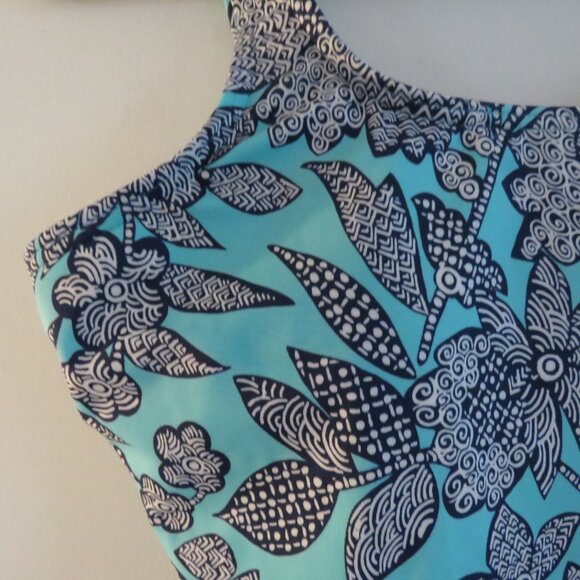 LAND'S END Geometric Floral Print One Piece Swimsuit Stretch Vacation Size 12DDD - Picture 5 of 15